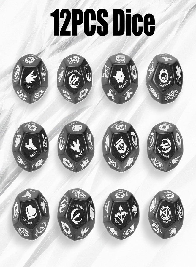 Kiiransr 12 Pieces D12 Large Keyword Counters Dice for Magic The Gathering, MTG, Card Games Accessories - Image 2